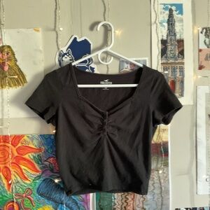 Hollister Black Ruched Women's Top